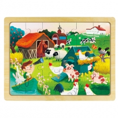 wooden puzzle: wooden peg puzzle  happy ranch