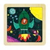 children wooden puzzle - rocket outer space