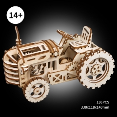 3d tractor with mechanical gears wooden puzzle